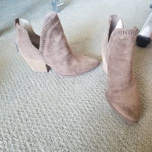 Brown Suede Booties by Charles David size 9